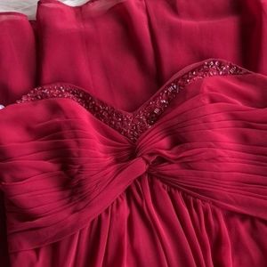 SHEER LONG CHIFFON DRESS SWEETHEART NECKLINE